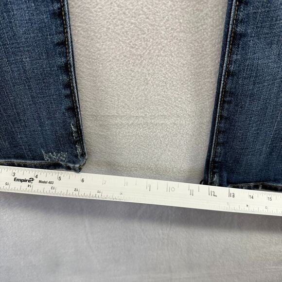 Madewell Jeans Men's 31x32 Blue Denim Skinny Leg Dark Whisker Distressed NEW - Picture 7 of 11